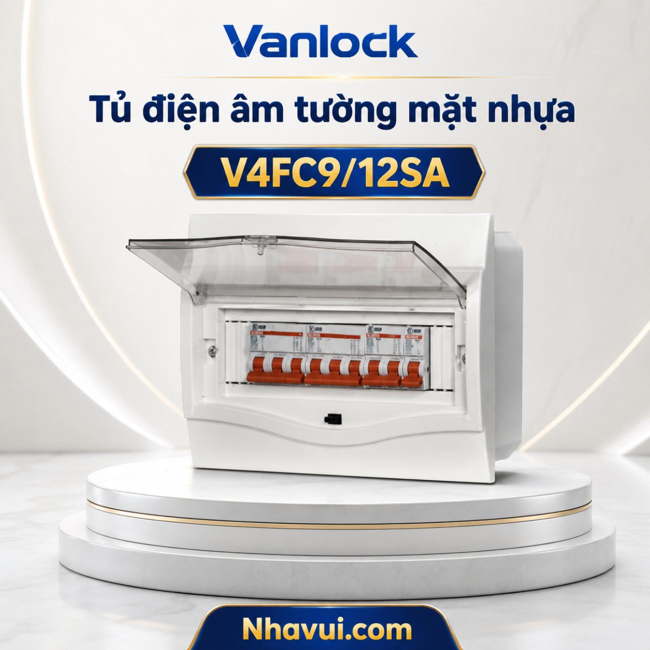 Tủ điện âm tường mặt nhựa Vanlock V4FC